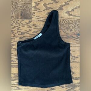 perfectwhitetee Asymmetrical Ribbed Blondie Tank